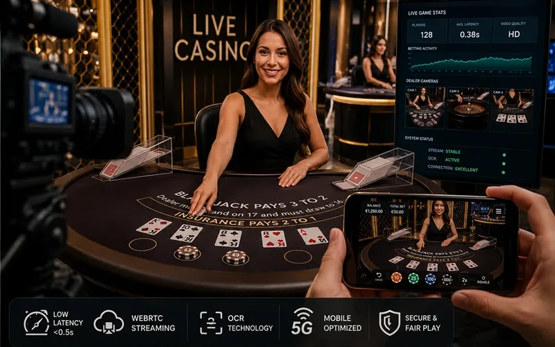 Live dealer studio video latency and optical card scanning architecture