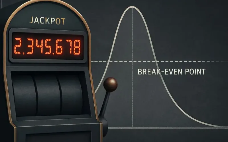 Progressive jackpot pool contribution math and triggering odds